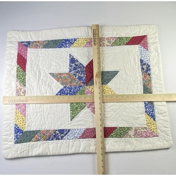 Pillow Sham Pillowcase Star Quilt Quilted Bed Bedding 100% Cotton 20x26 - Picture 8 of 12